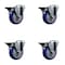 Service Caster 4'' Blue Poly Wheel Swivel Bolt Hole Caster Set with Posi Lock Brakes, 4PK SCC-BH20S414-PPUB-BLUE-PLB-4 - alternate 1